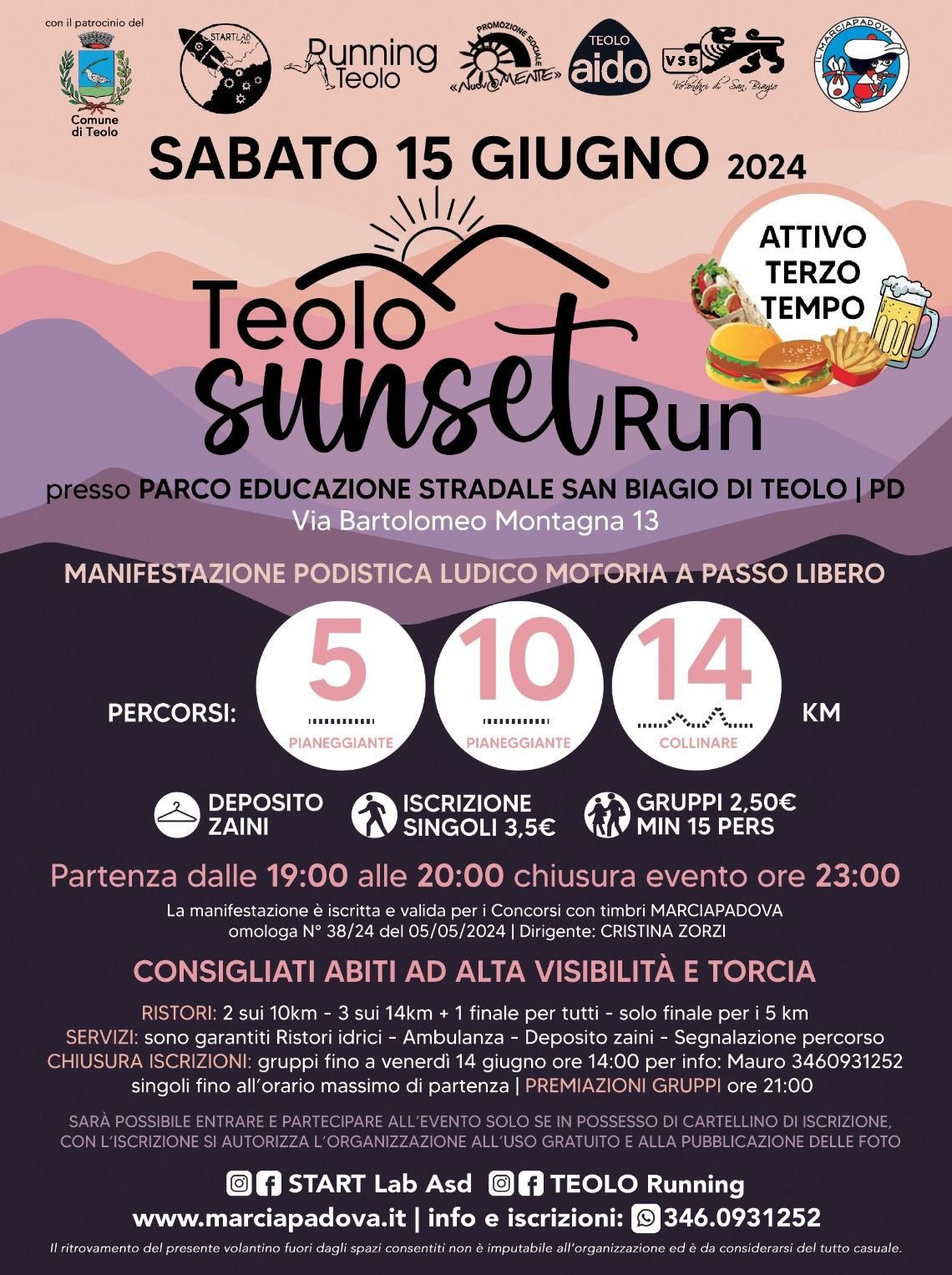 2ª TEOLO SUNSET RUN – SAN BIAGIO DI TEOLO (PD) 15/06/2024